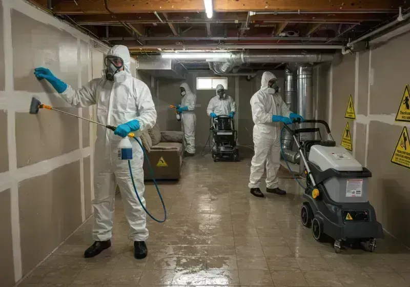 Basement Moisture Removal and Structural Drying process in Saint Henry, OH